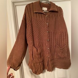 NWT Oli & Hali Brown Button front Swearer Cardigan
